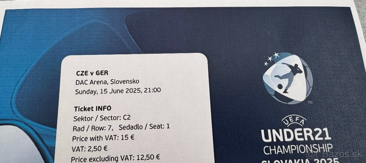 Vstupenka CZE x GER