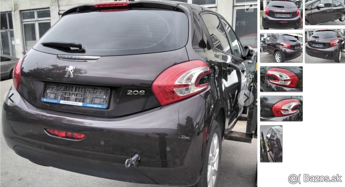 PEUGEOT 208 1.2 2013 PREDÁM DVERE, NÁRAZNÍK, piate dvere, PR