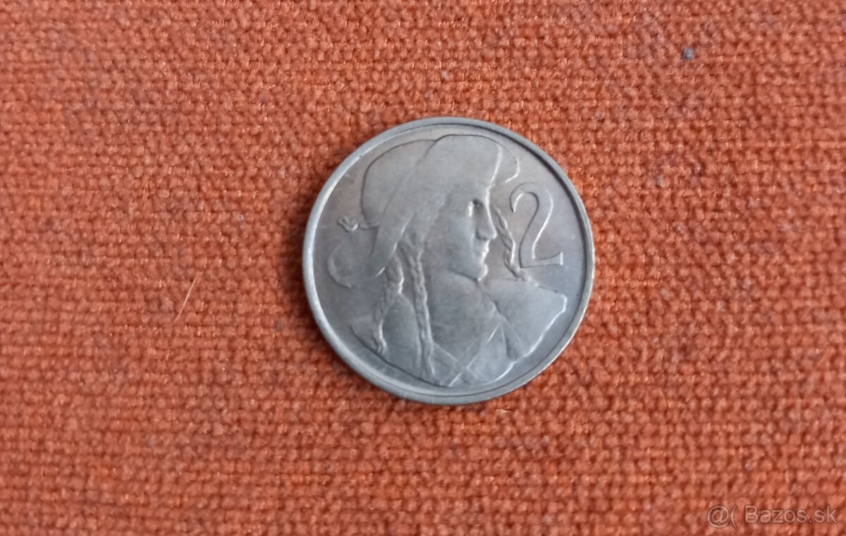 Predám mincu 2 kčs 1948, ČSR, krásna 0/0