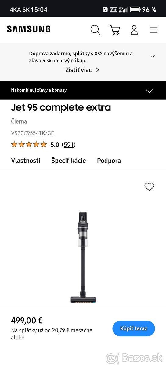 Samsung Jet 95 Complete Extra | NOVÝ ZABALENÝ