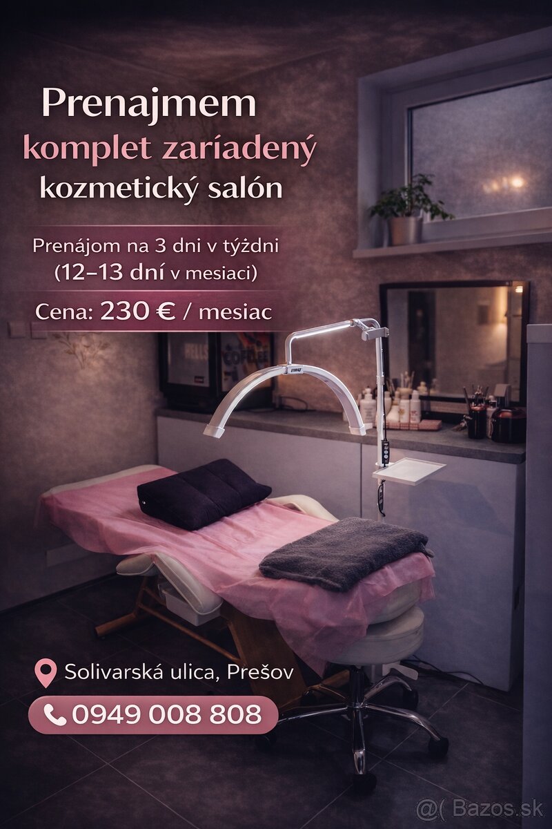 VOĽNÉ MIESTO PRE KOZMETIČKU – PREŠOV