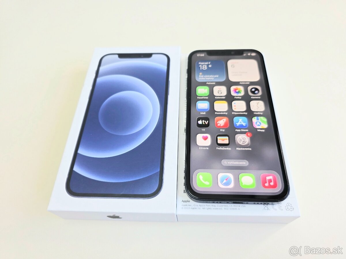 APPLE IPHONE 12 128GB BLACK BATERKA 100%