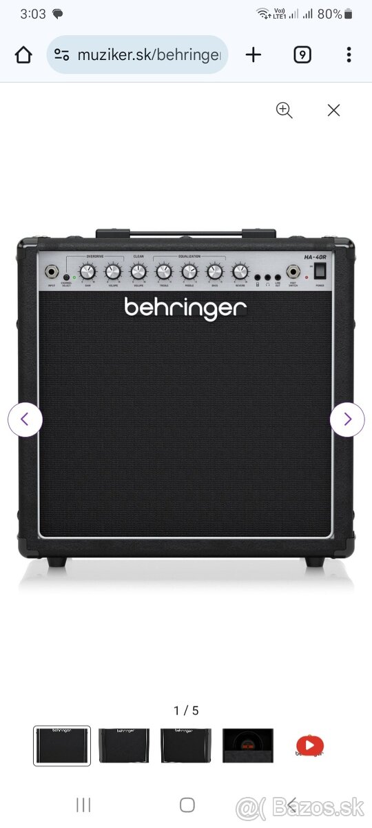Behringer HA-40R Gitarové kombo
