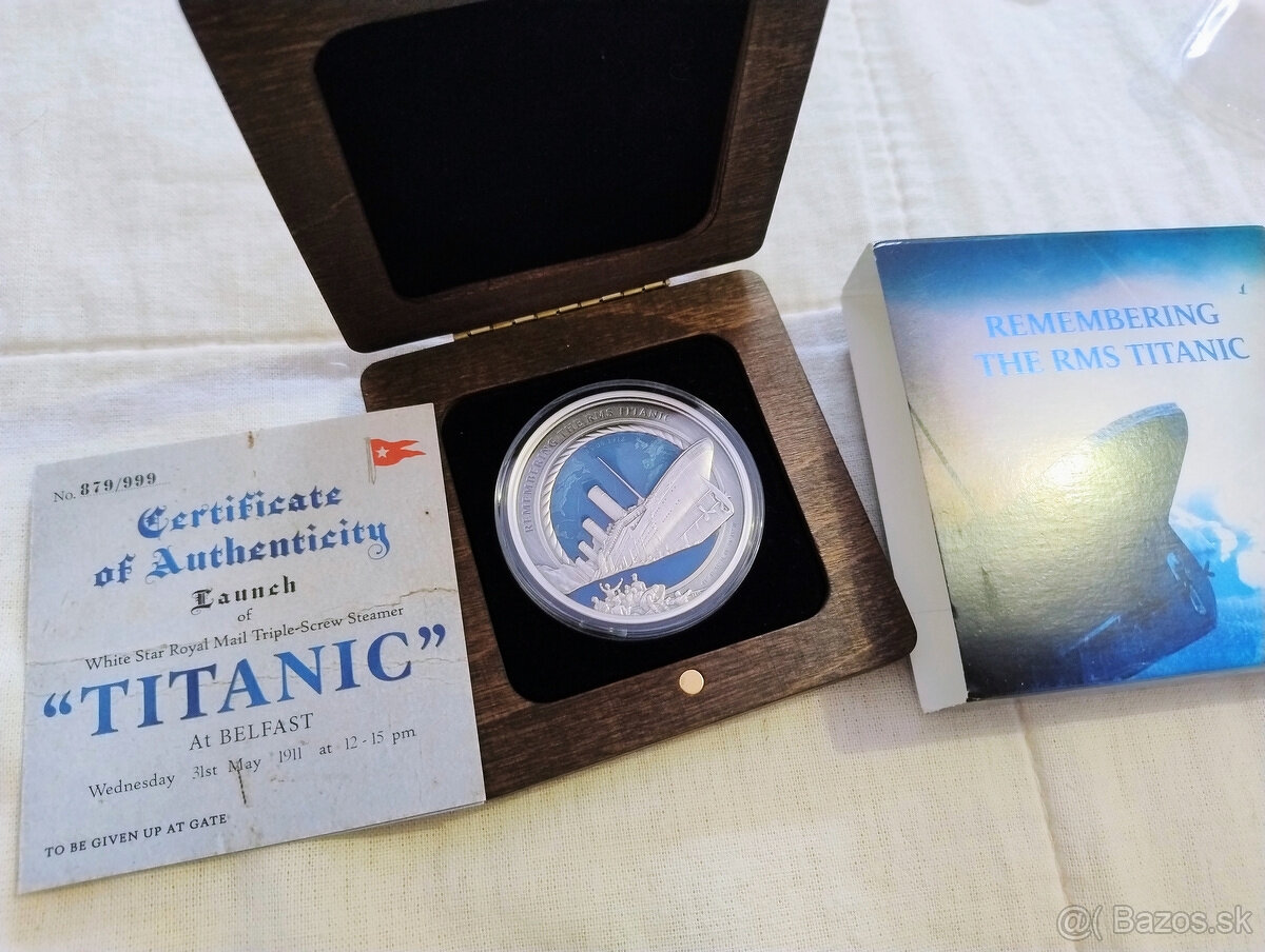 Remembering The RMS Titanic strieborna minca 3 Oz