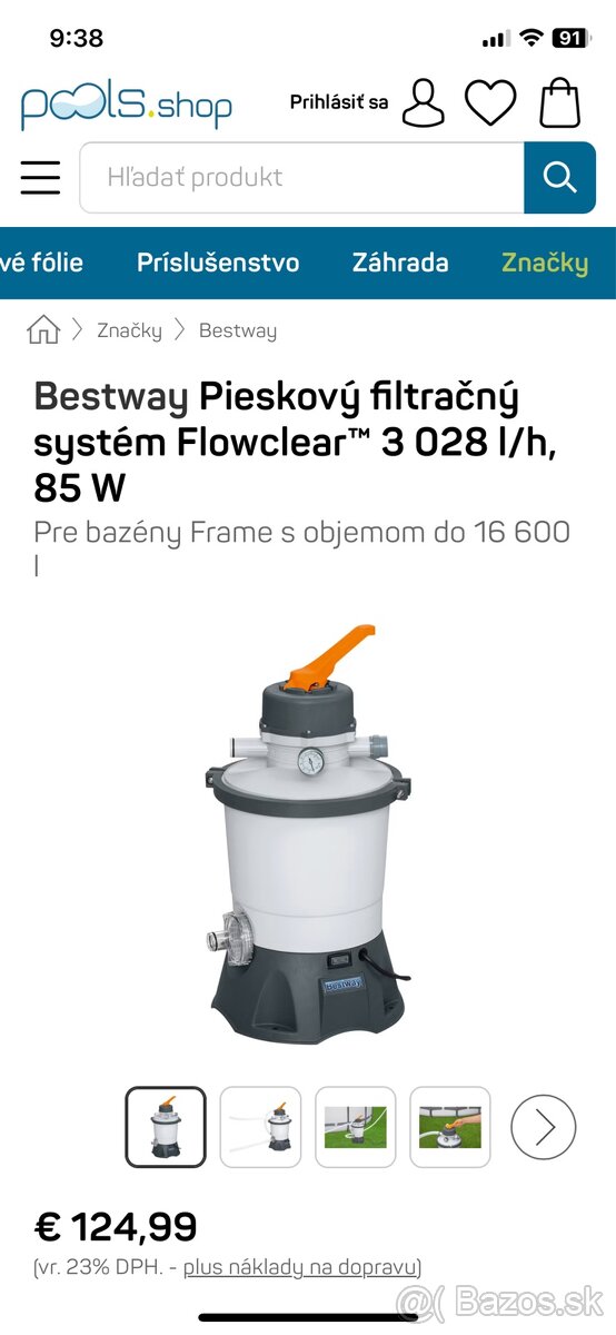 BESTWAY Piesková filtrácia Standard Plus, 3028 l/h