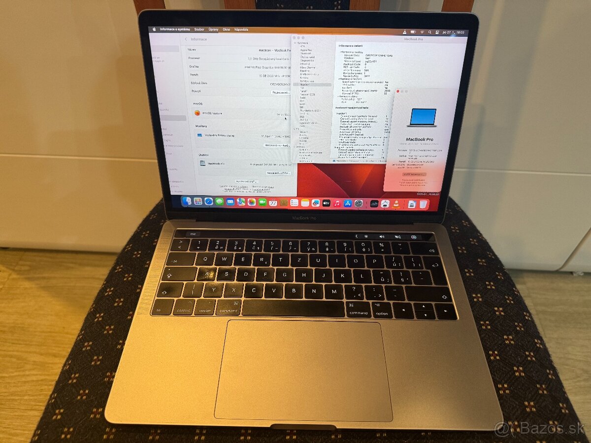 Macbook PRO 13, 2017, 16GB, 500GB,I7, Baterie