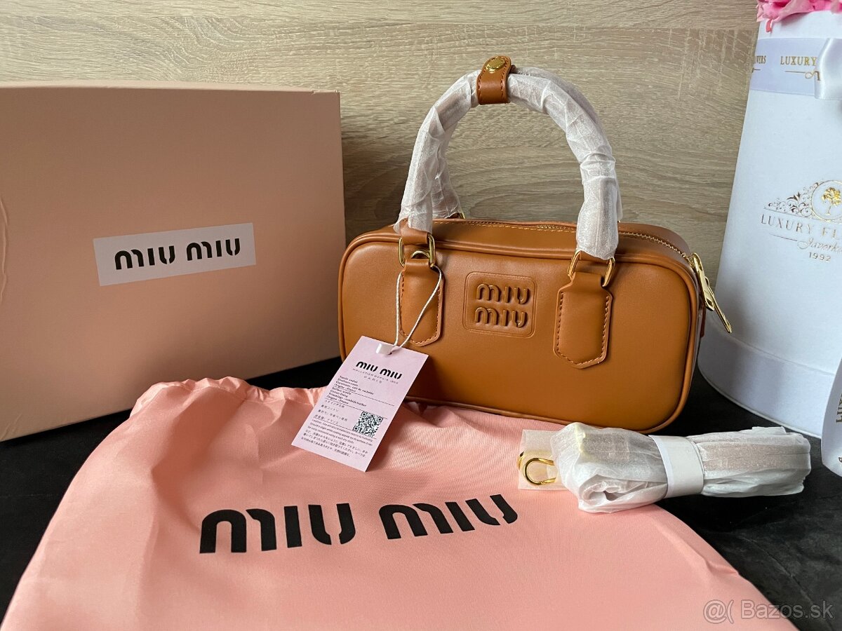 Kabelka Miu Miu Arcadie s krabicou - hnedá