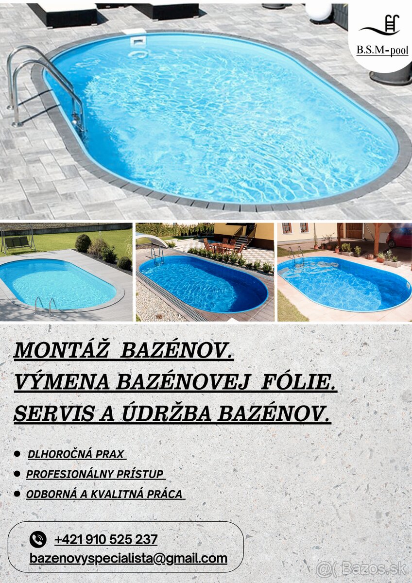 Bazén,Bazény, Bazénova fólia, Montáž bazénovej folie