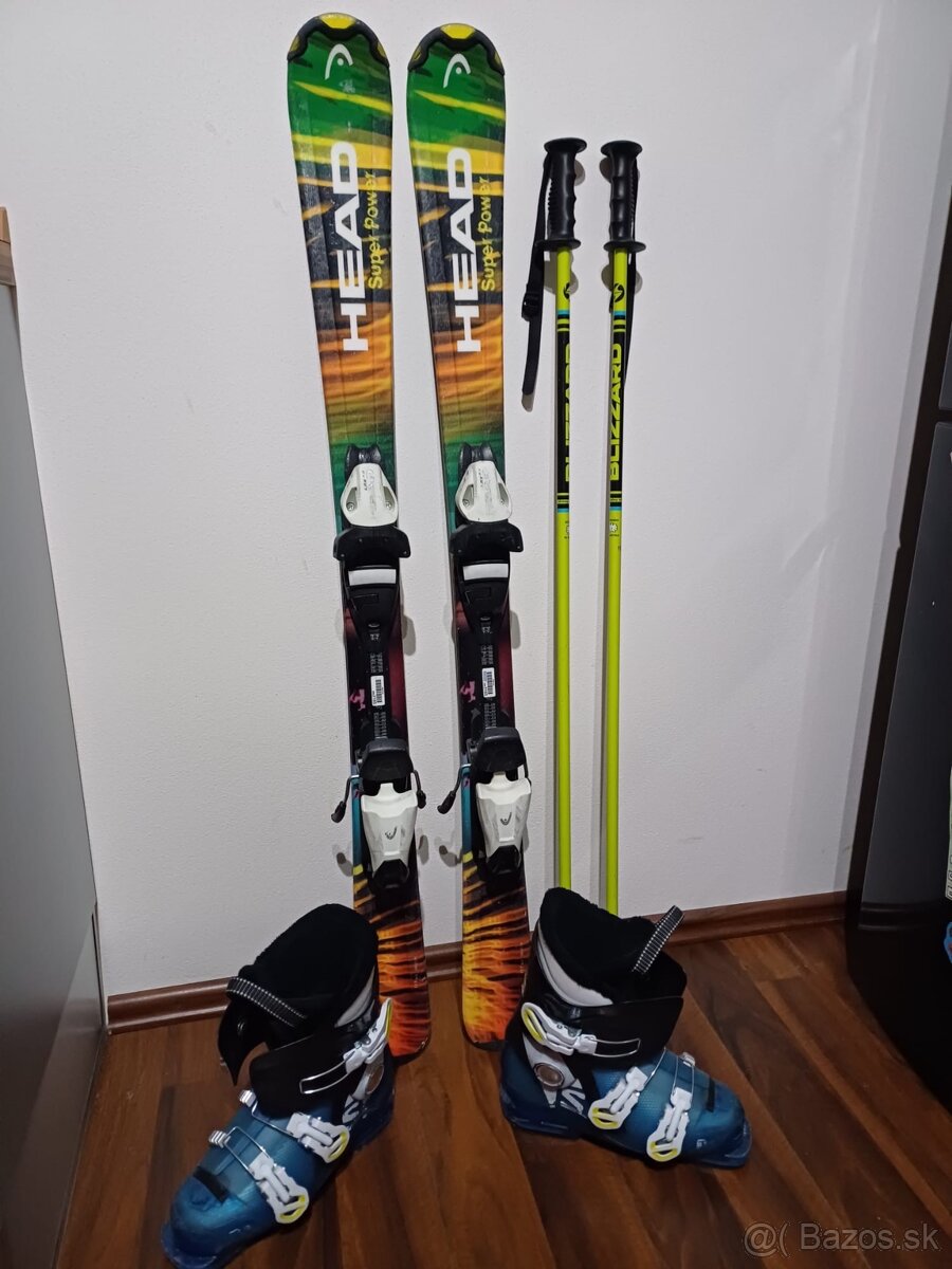 Lyže Head 120 cm, lyžiarky 23 + palice 100cm