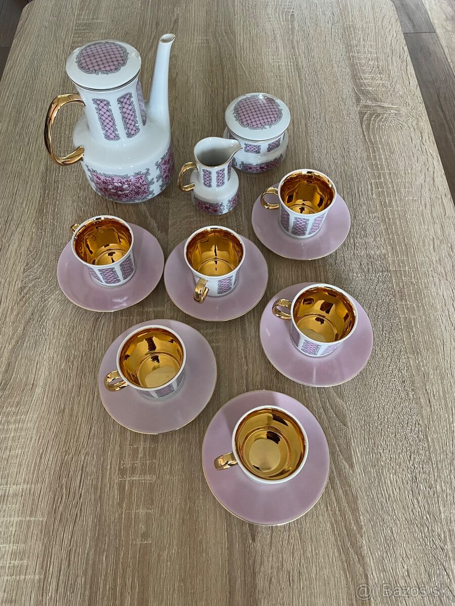 🔱Karlovarský Ružový porcelán ,moka komplet súprava🔱