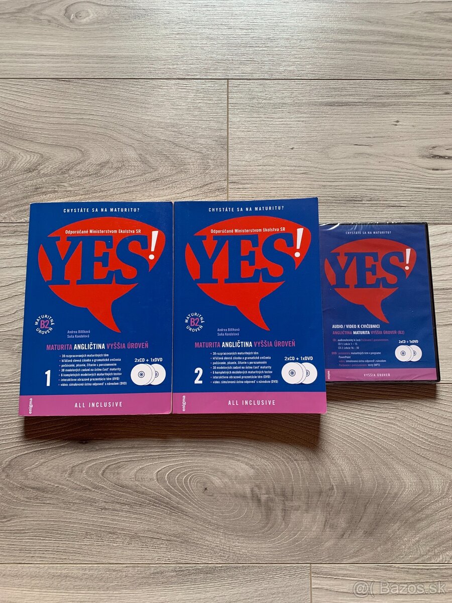 Predám knihy Yes1 a Yes2 maturita z angličtiny B2 + CD / DVD