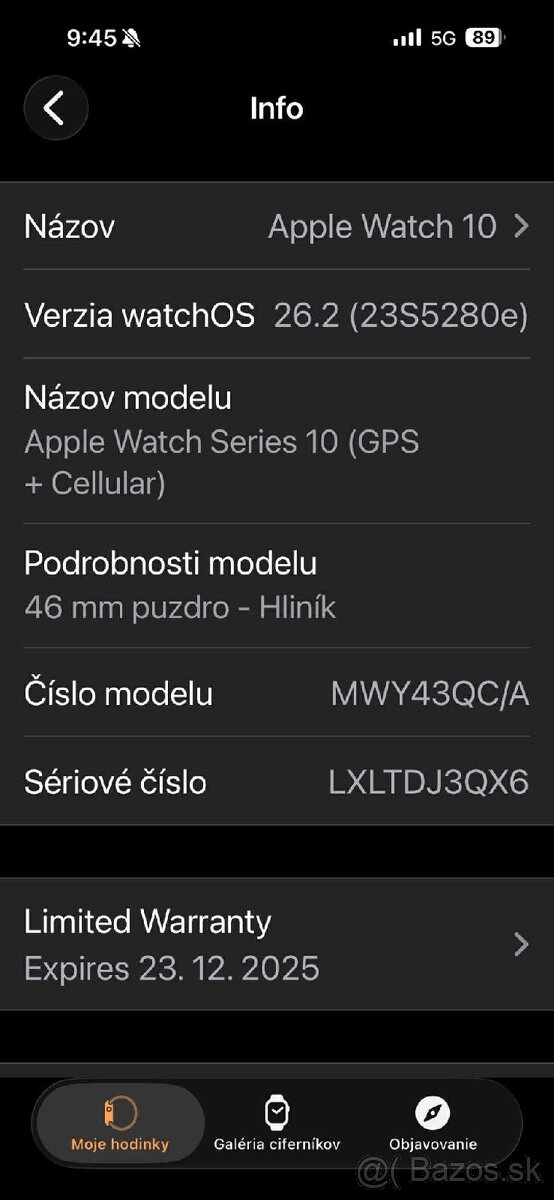 Predám Apple wacht 10 46mm celular