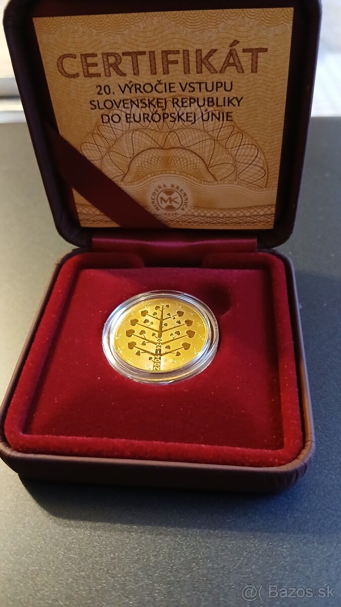 Sada zlatej a striebornej medaily 20.výročie vstupu SR do EÚ