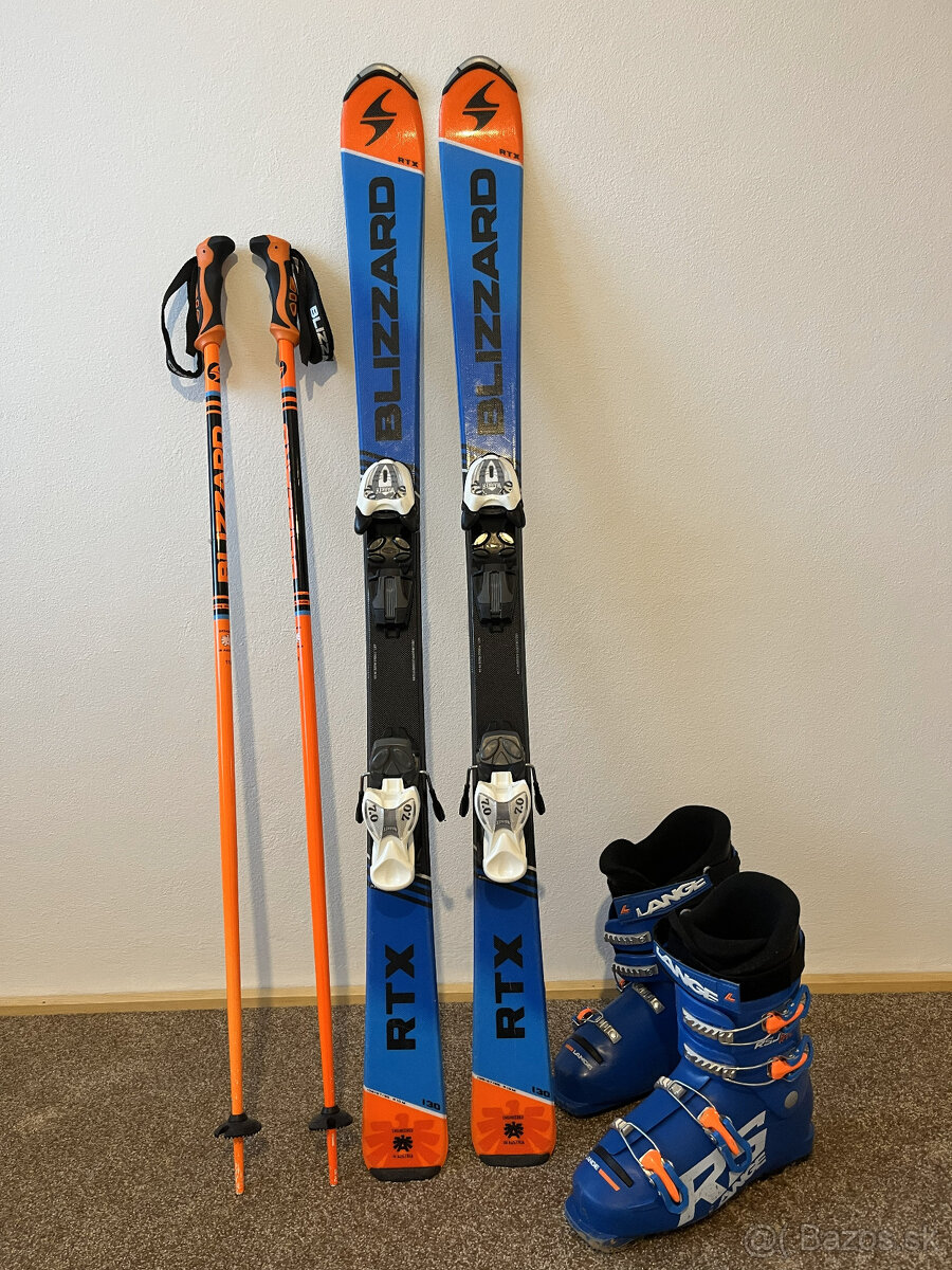 Lyže Blizzard 130cm, lyźiarky lange, paličky