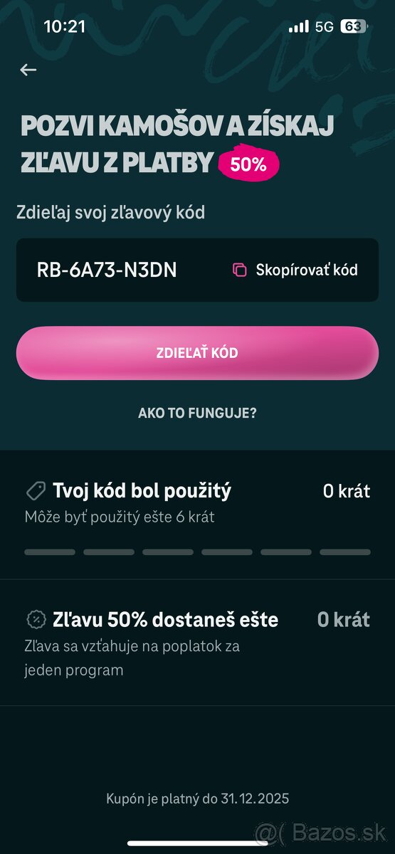 Promo kód SWIPE - TELEKOM paušál -50%