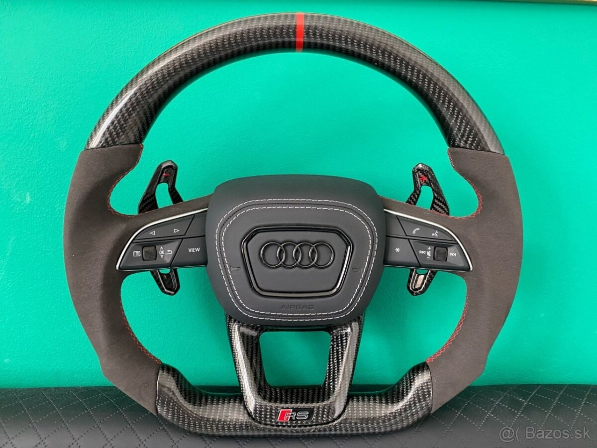 AUDI VOLANT KARBON - ALKANTARA - CERVENE ŠITIE