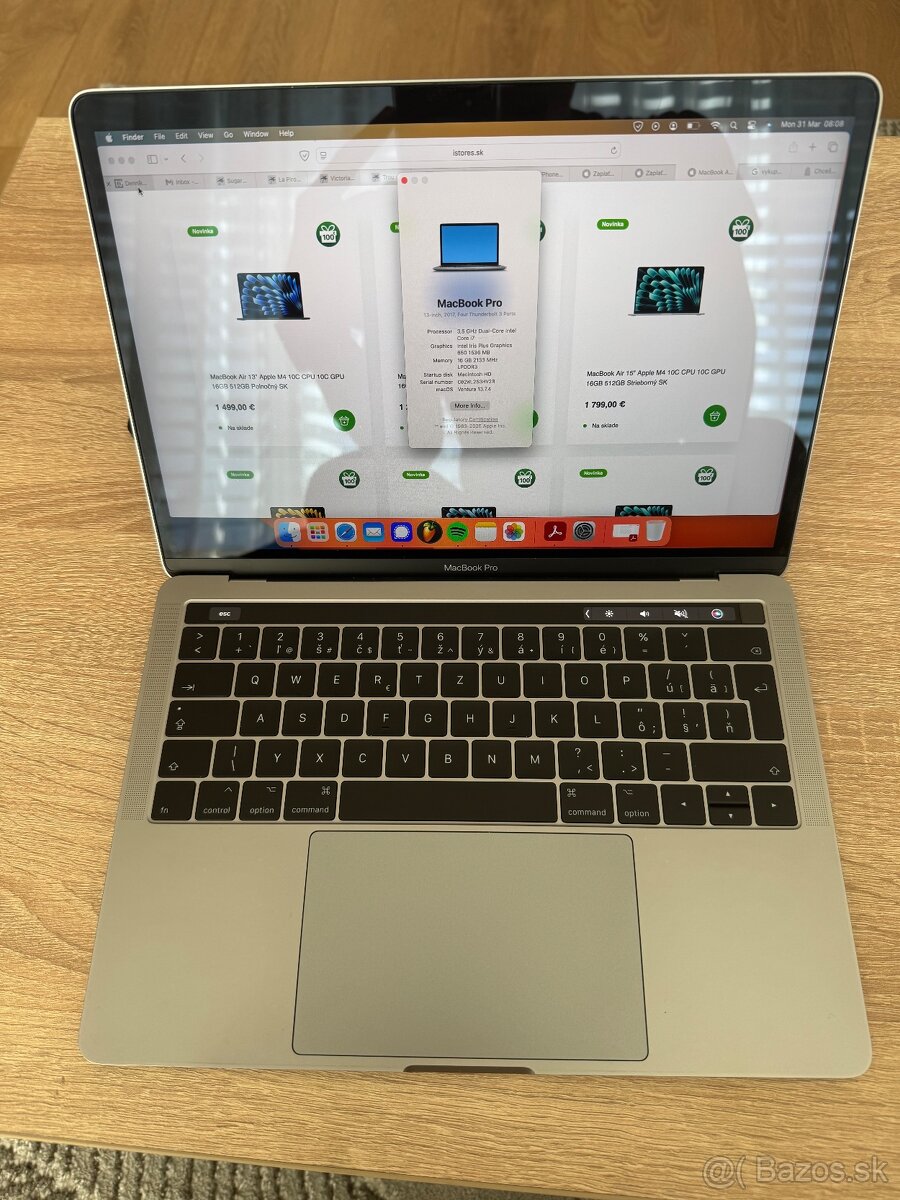 Predám Macbook Pro 13'' i7, TouchBar, 2017