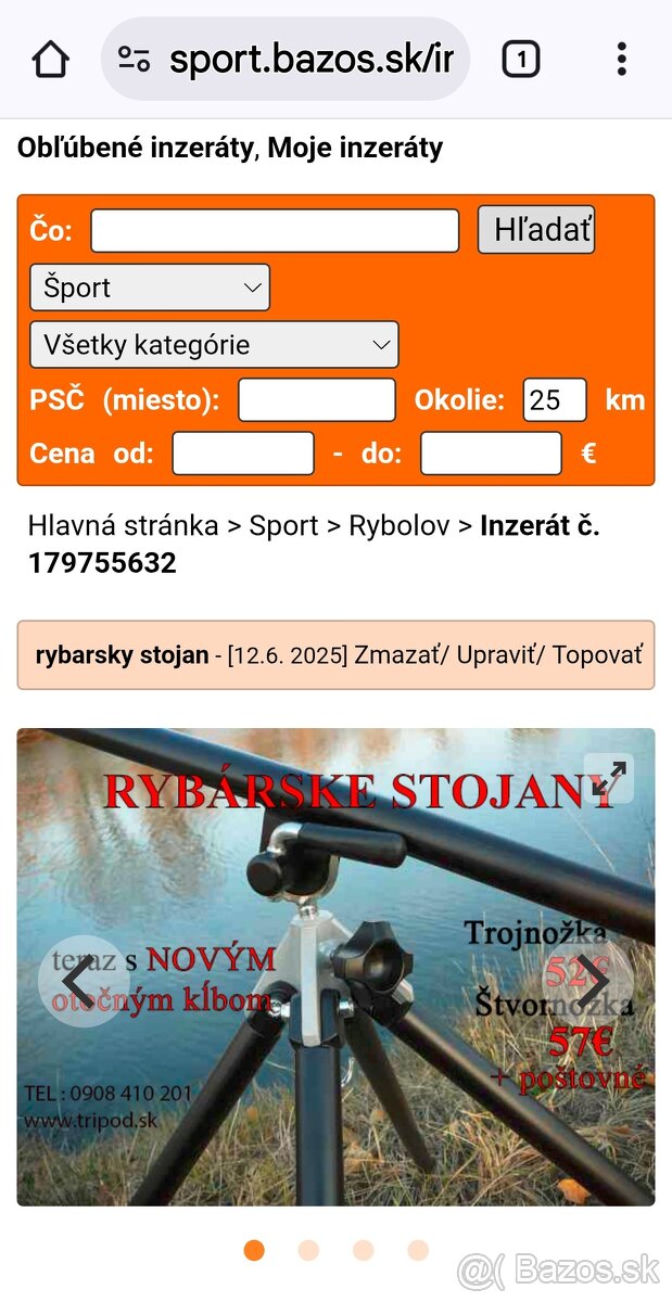 Predám rybarsky stojan