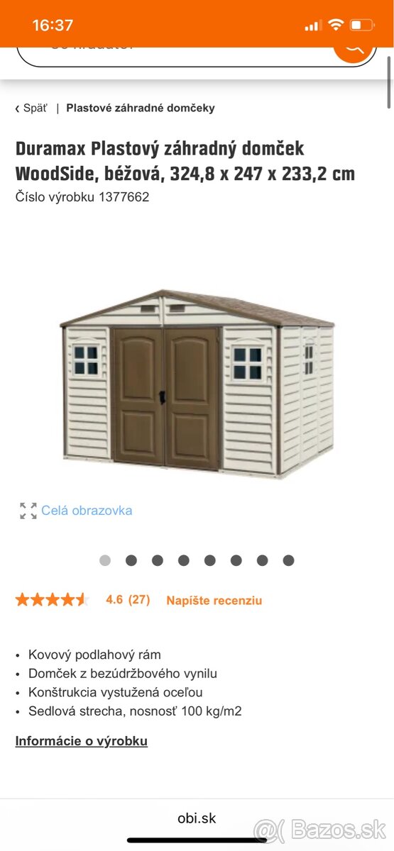 Duramax Plastový záhradny domcek WoodSide