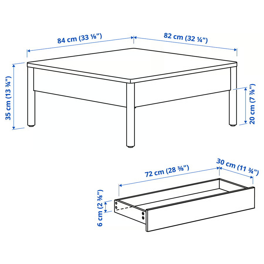 konferencny stolik IKEA, 84cmx82cm