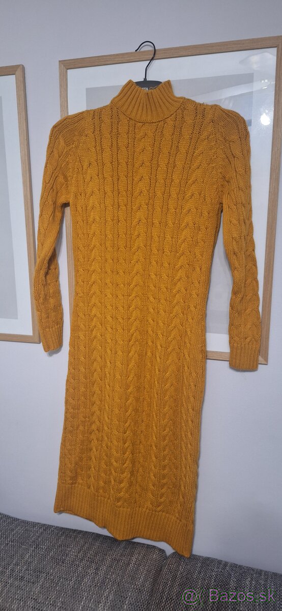 Dámske pletené šaty( predĺžený pulóver)