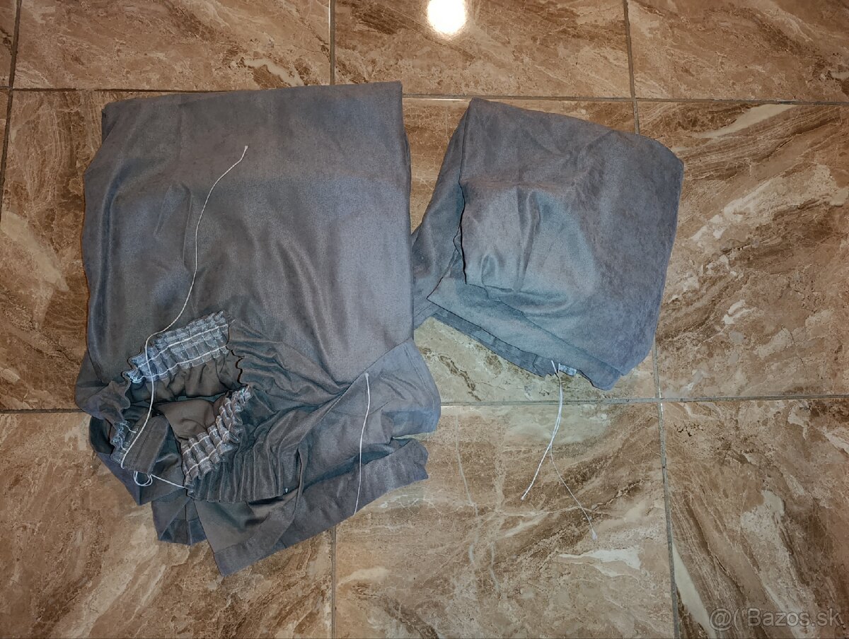 Sivé závesy 2 ks dlhé 141x257 cm