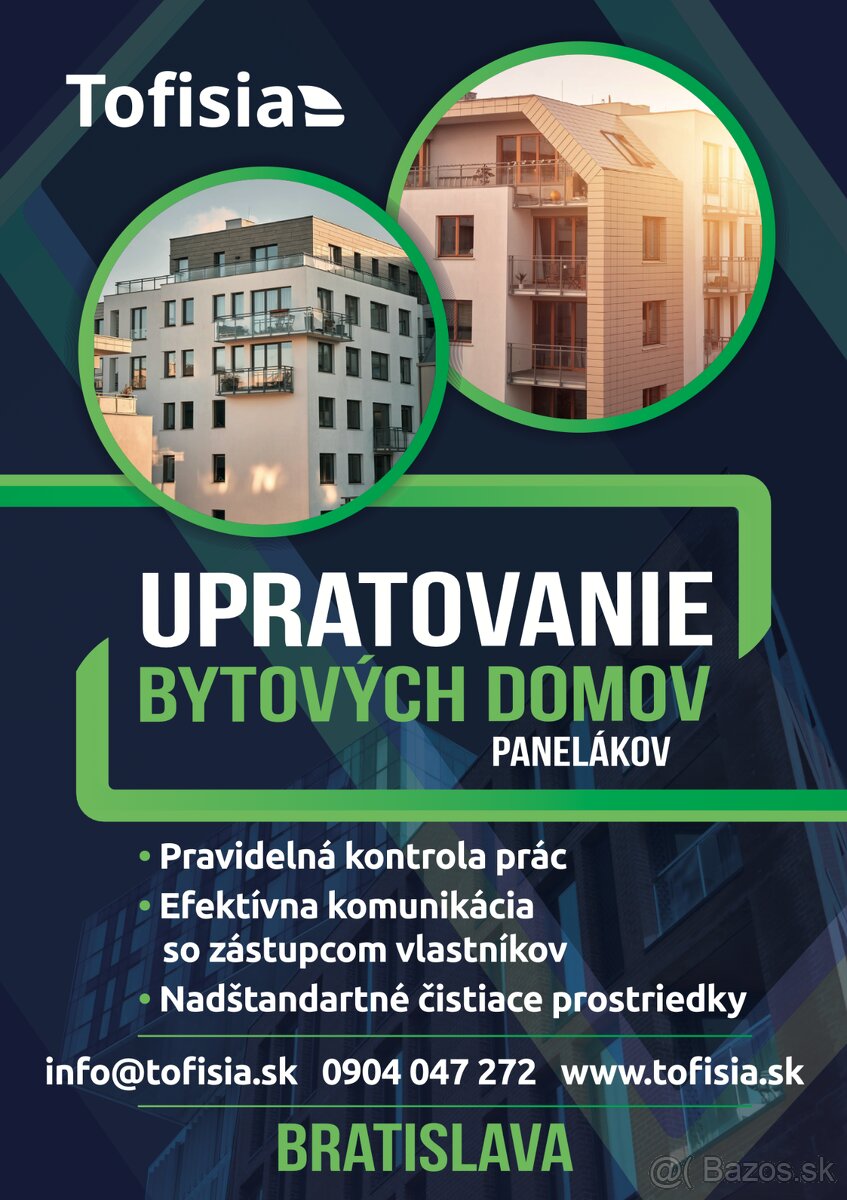 Upratovanie bytových domov (panelákov) Bratislava