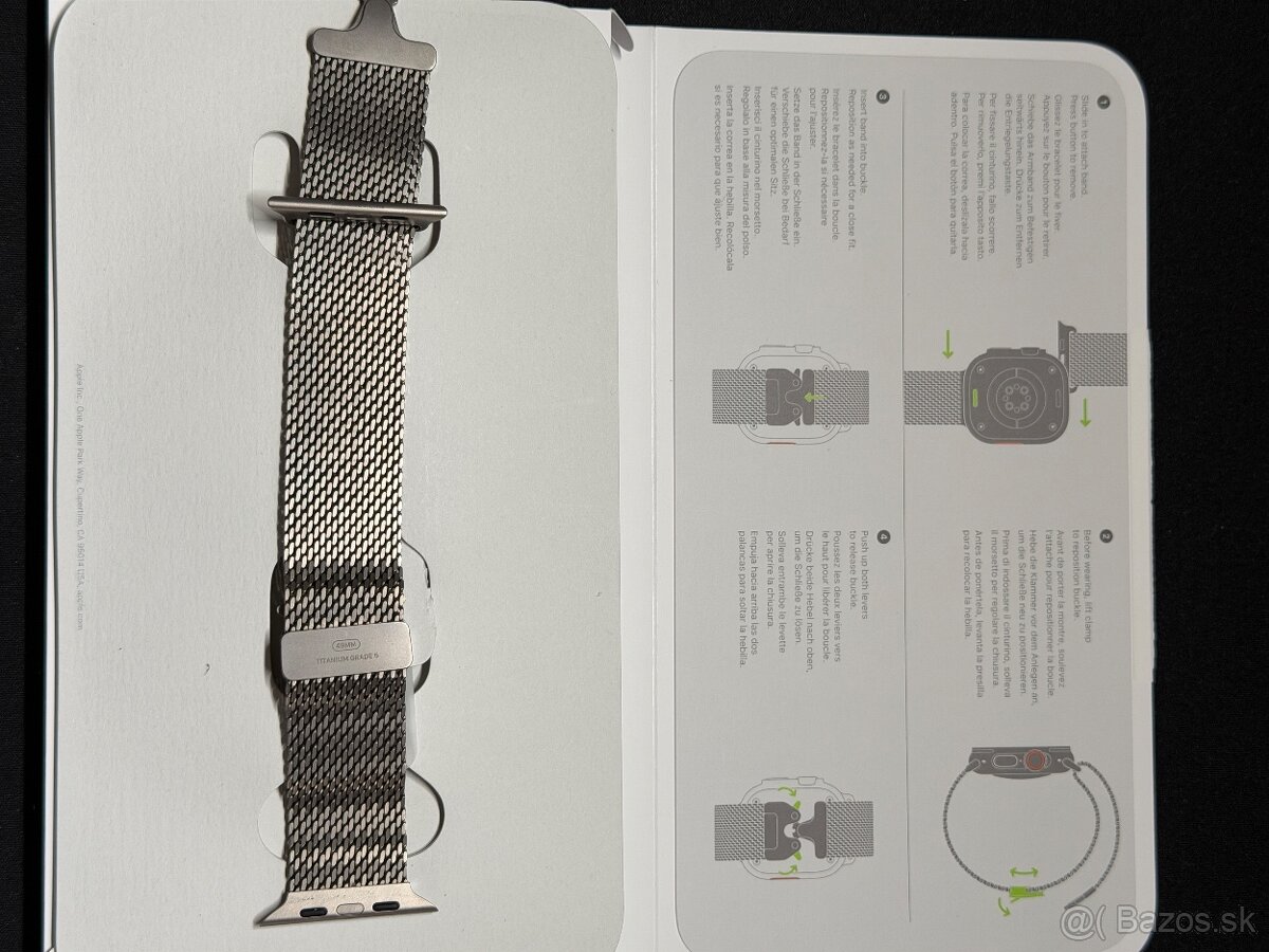 Apple Watch 49mm Natural Titanium Milanese Loop