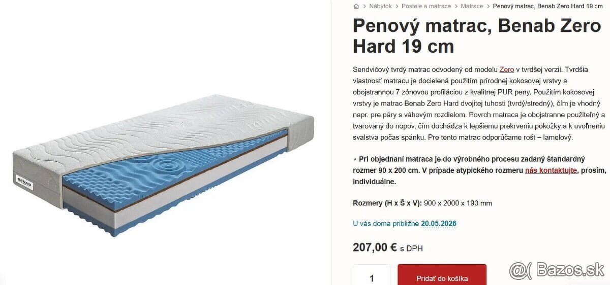2ks kvalitne vysoke matrace