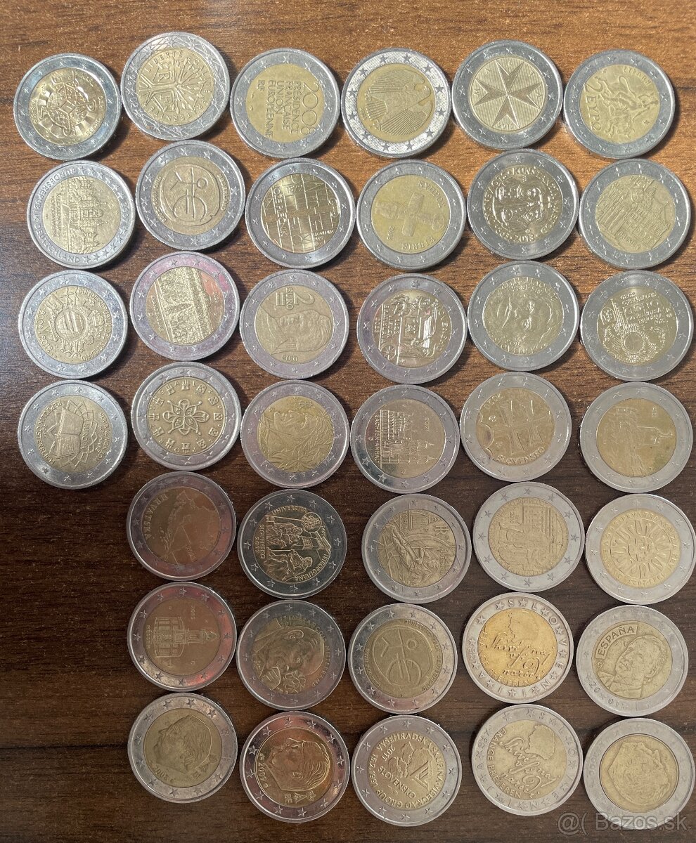 2 eurové mince