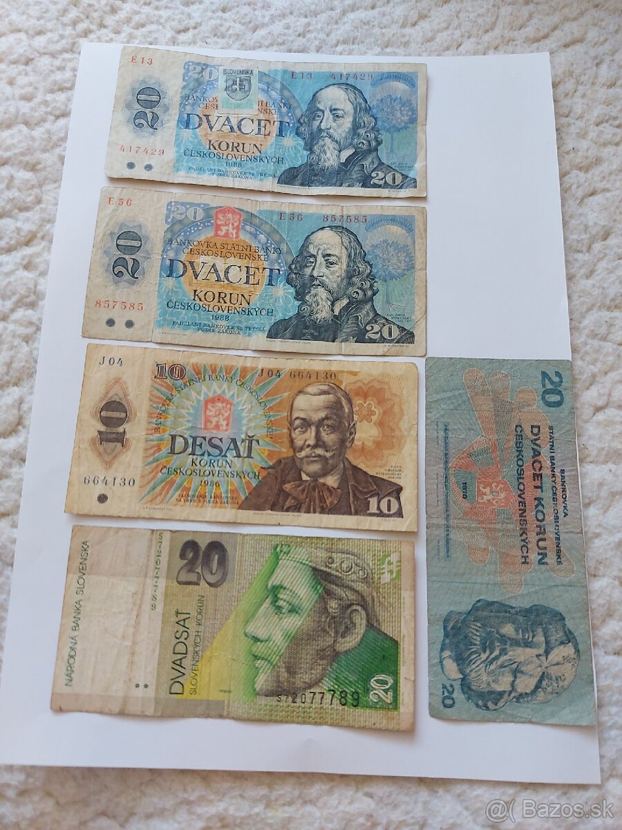 Staré bankovky.