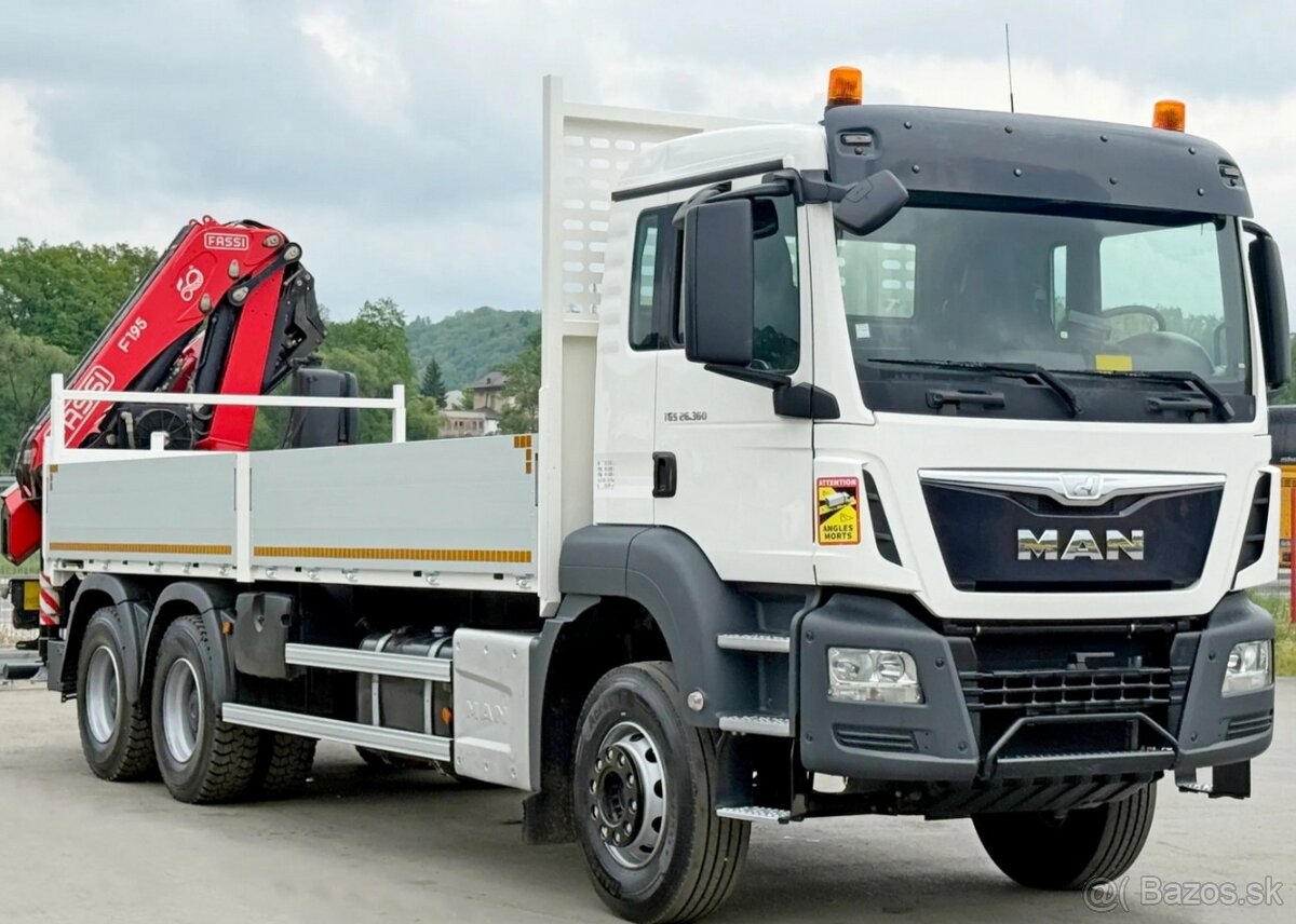 9301 - MAN TGS 26.360 - 6x4 – Valník + HR-FASSI F195A.2.24 –