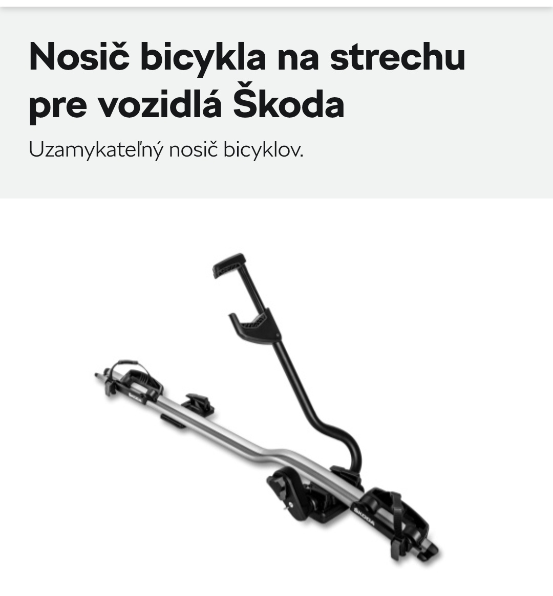 Nosic bicykla na strechu pre vozidlá Škoda 000071128P