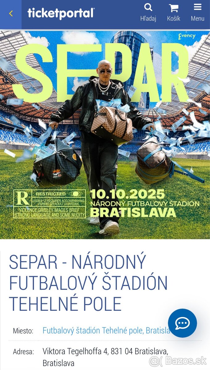 Predám lístky na separov koncert  2025 10.10