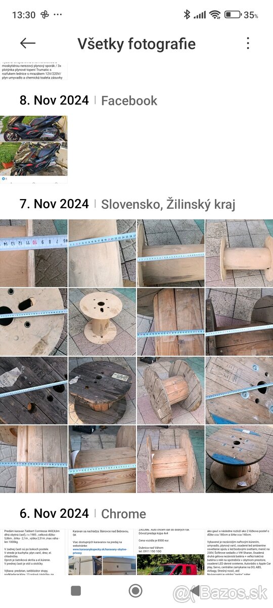 Predám drevené cievky