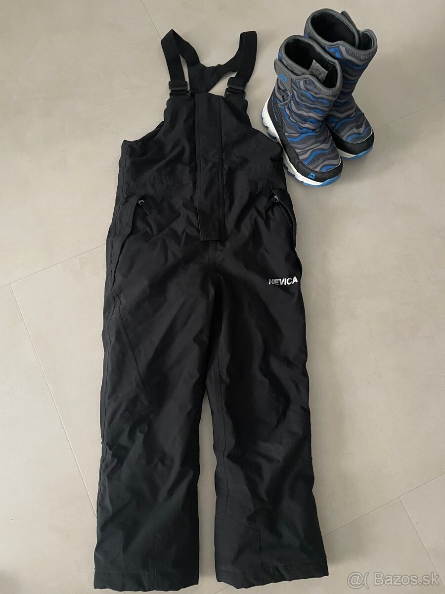 Snehule ALPINE PRO 30 a zimné nohavice Nevica 110-116cm