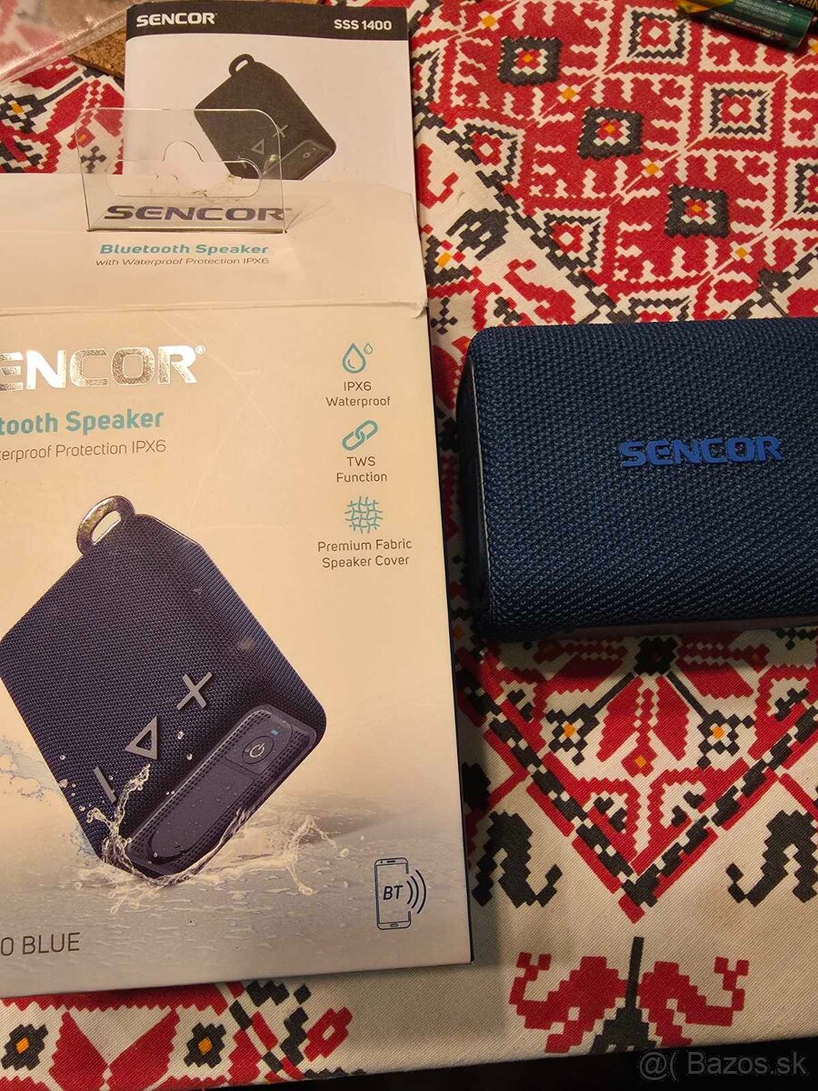 modry bluetooth reproduktor sencor sss 1400 modrý FM rádio p
