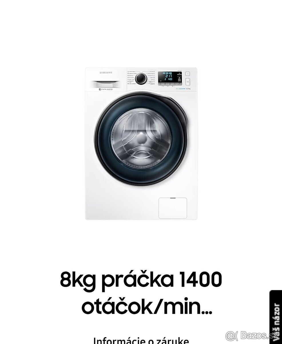 Samsung práčka má 2roky
