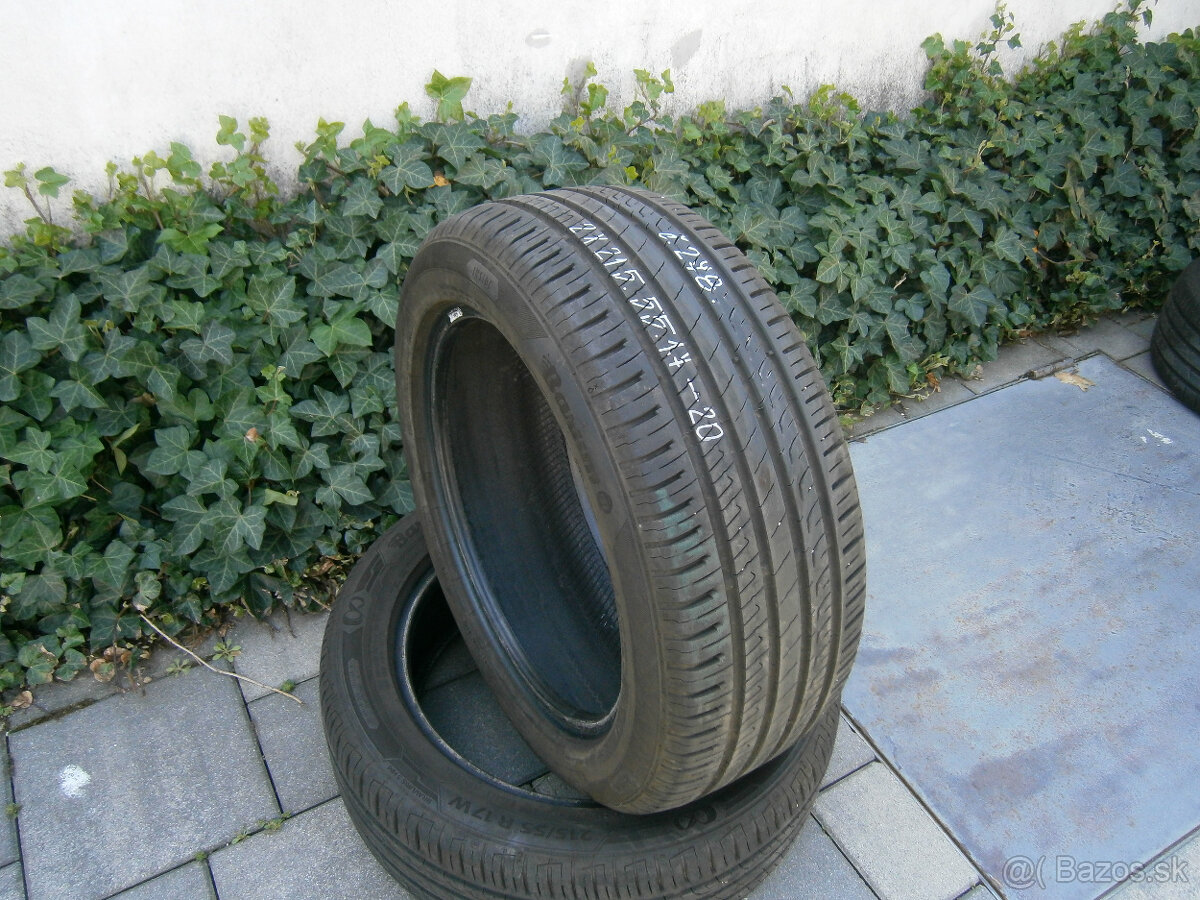 Predám 2x letné pneu Barum 215/55 R17 94WXL