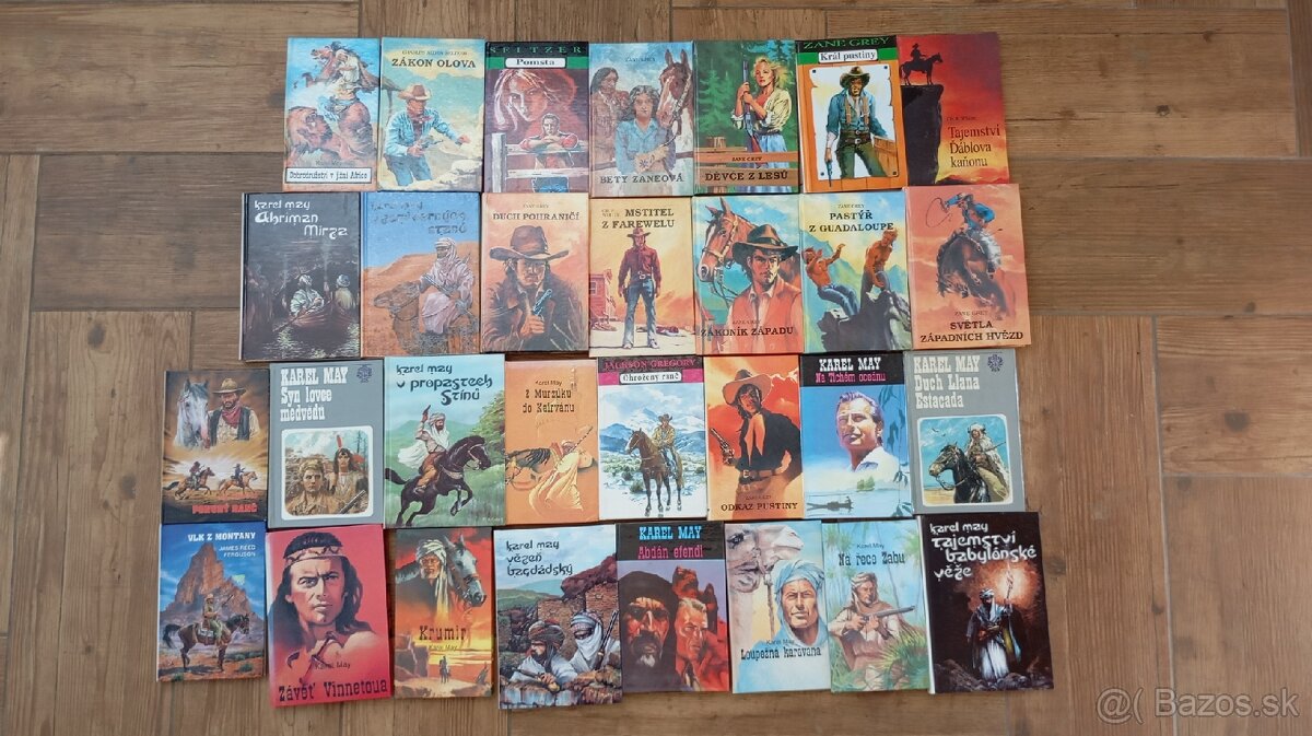 Knihy Karl May a iné westerny, 30 kusov