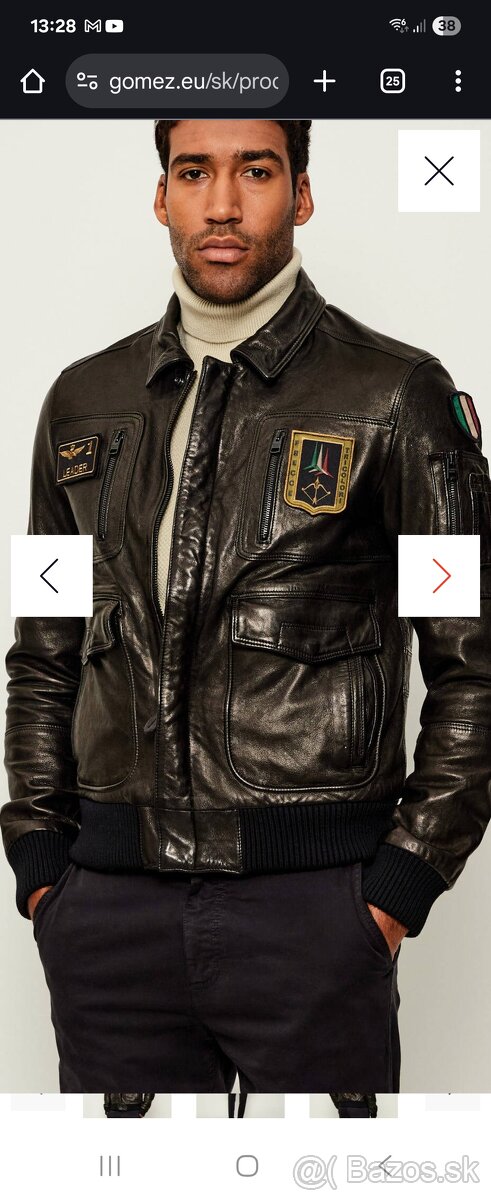 Aeronautica Militare pánska kožená bunda