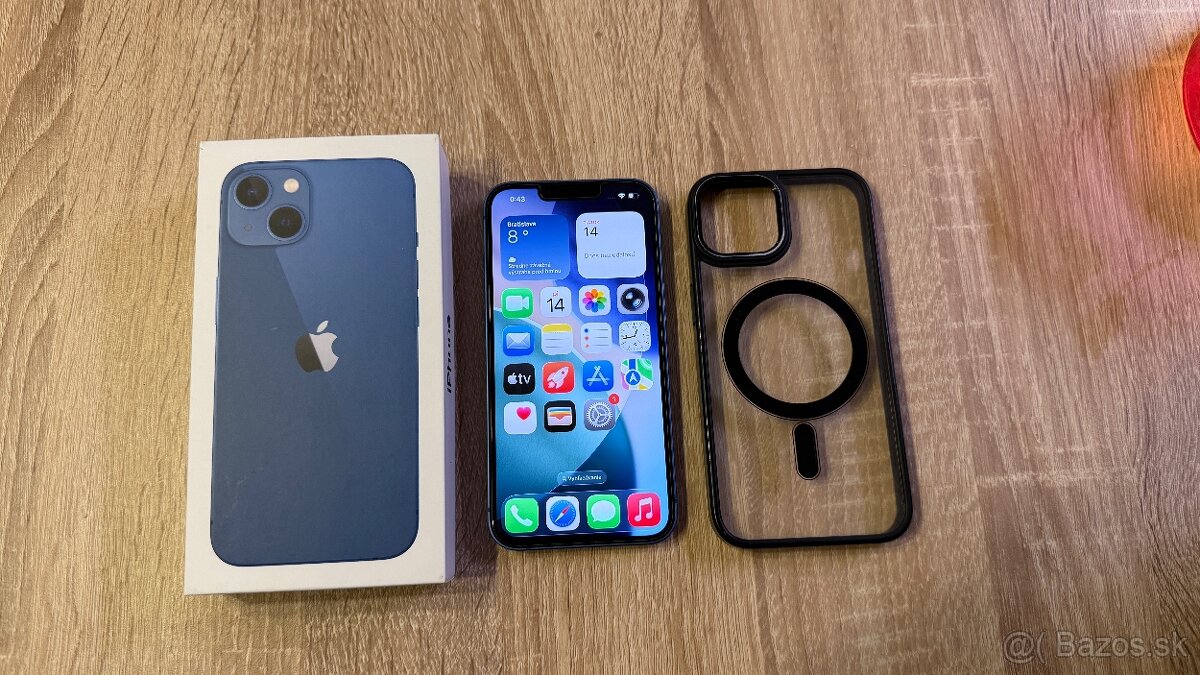 Vymenim iPhone 13 Blue 128gb ako novy - bateria zdravie 99%