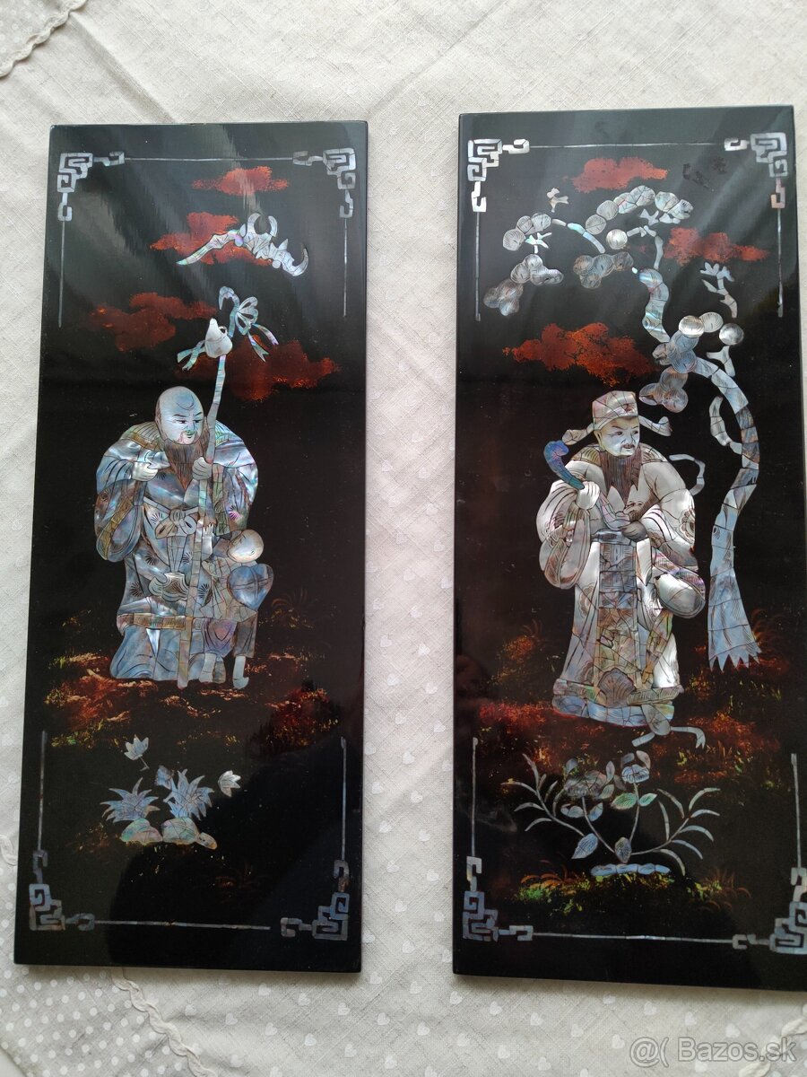 2 vietnamské perleťové obrazy