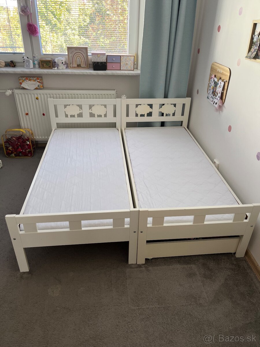 Detska postel 2x IKEA KRITTER + Rost + Kvalitny matrac