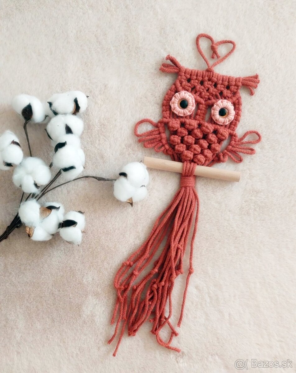 macrame sova tehlová