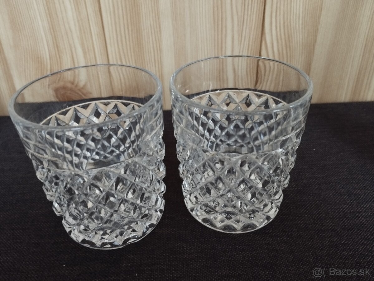 Retro,kryštáľová karafa, súprava