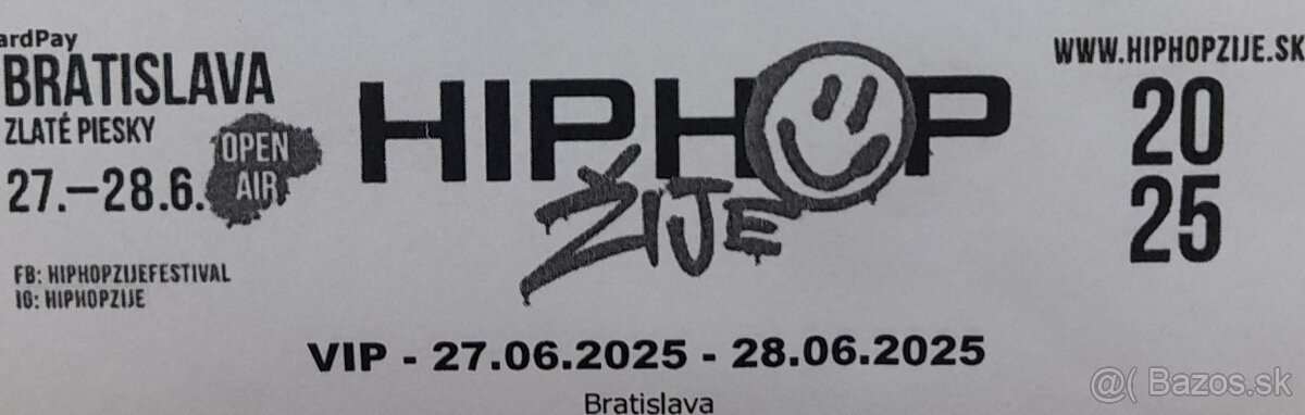 2x VIP vstupenka hip hop žije 2025