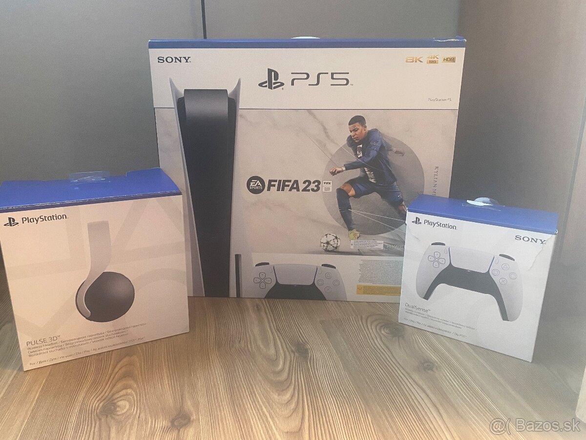 PlayStation 5 s mechanikou + 2 ovládače + Pulse 3