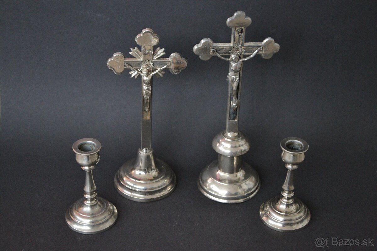 Kovový kríž + stojan na sviečky