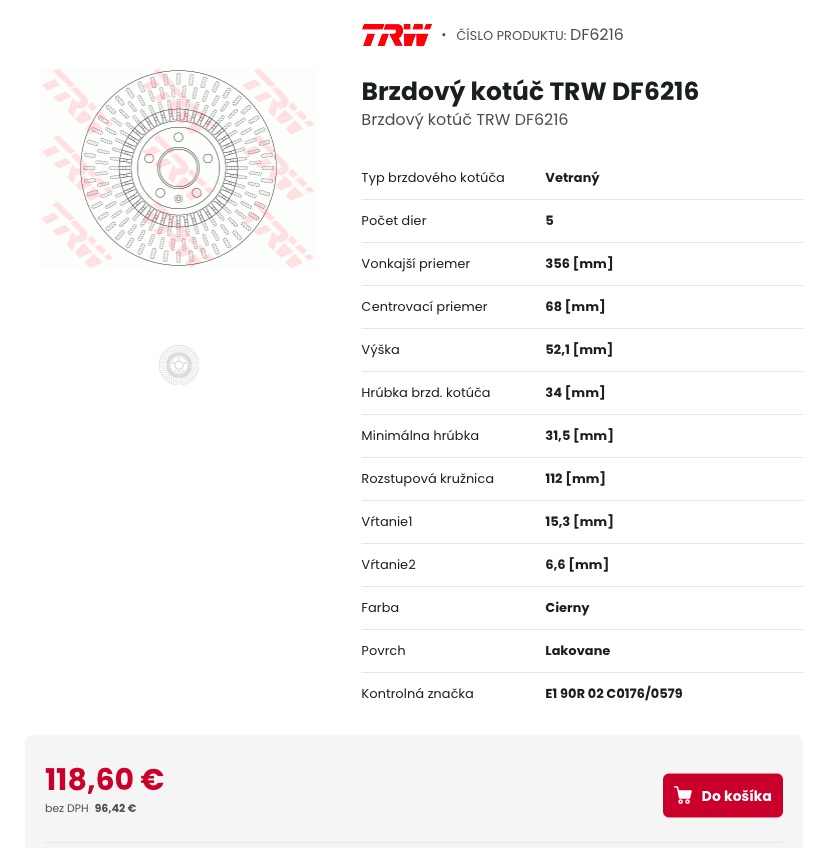 Brzdové kotúče a platničky